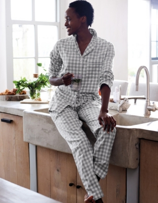 White company gingham outlet pyjamas