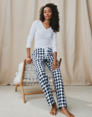 White company gingham online pyjamas