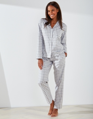 Brushed Cotton Gingham Pyjama Set | Nightwear & Robes Sale | The White ...