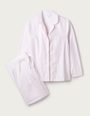Brushed Cotton Pink Stripe Pyjama Set | Nightwear & Robes Sale | The ...