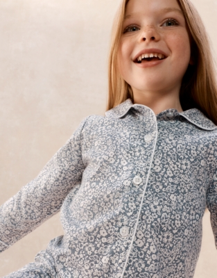 Brushed Cotton Relaxed Fit Traditional Petunia Pyjamas (2–12yrs)