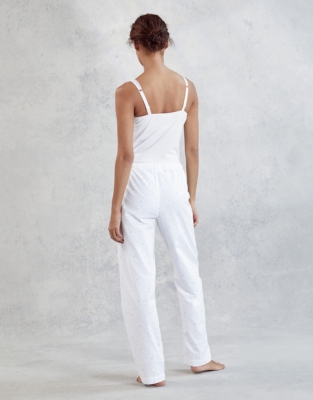 Brushed Cotton Scattered Spot Pajama Bottoms Pajamas The White