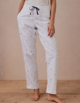 BrushedCotton Snowflake Pajama Bottoms Sleepwear Sale The White