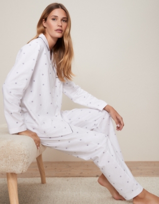 White company best sale brushed cotton pyjamas