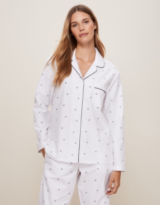 Brushed-Cotton Snowflake Star Pyjama Shirt | Nightwear & Robes Sale ...