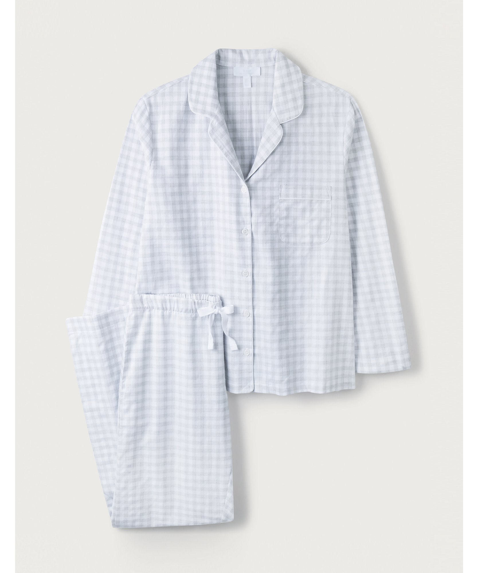Brushed-Cotton Sparkle Check Pajama Set | Sleepwear Sale | The White ...