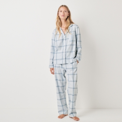 Brushed Cotton Sparkle Checked Pajama Set