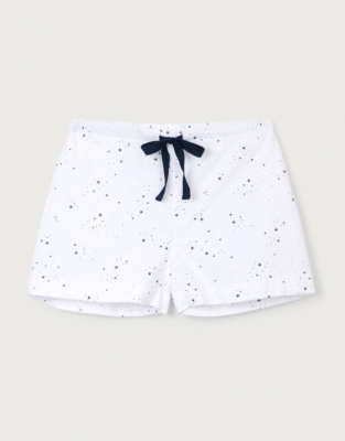 Brushed Cotton Star Print Pajama Shorts Sleepwear Sale The White