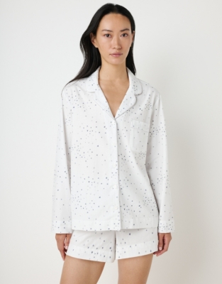 Brushed Cotton Star Print Pyjama Shirt