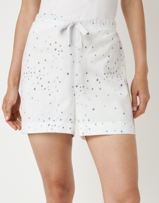  Brushed Cotton Star Print Pyjama Shorts