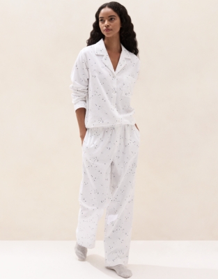 Brushed-Cotton Starry Night Classic Pyjama Set