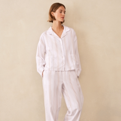 Brushed Cotton Stripe Drop Shoulder Pyjama Set