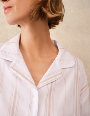 Brushed Cotton Stripe Drop Shoulder Pyjama Set