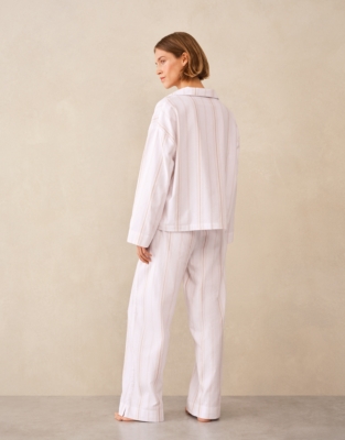 Brushed Cotton Stripe Drop Shoulder Pyjama Set