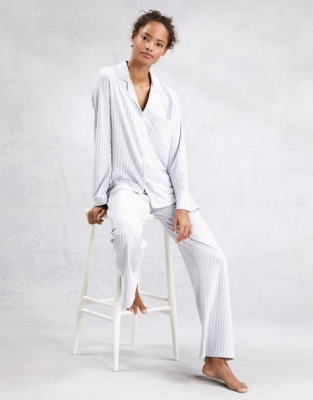 Brushed-Cotton Stripe Pajama Set | Pajamas | The White Company US