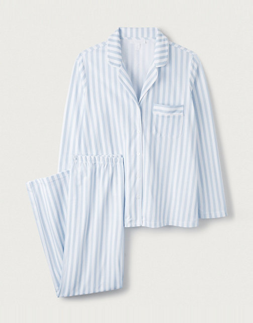 Brushed-Cotton Stripe Pyjama Set | Pyjamas | The White Company UK