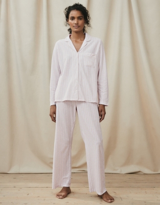 Brushed Cotton Stripe Pyjama Set | Nightwear & Robes Sale | The White ...