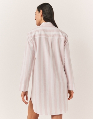 Brushed Cotton Wide Stripe Night Shirt