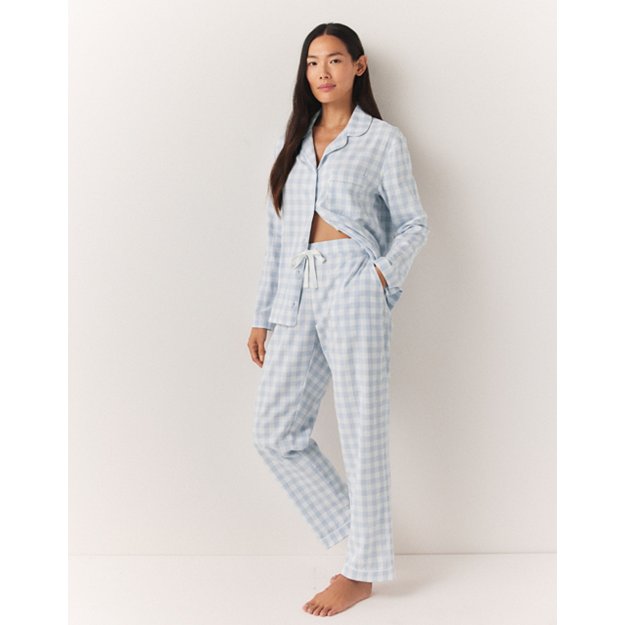 Brushed Cotton Woven Gingham Pyjama Bottoms | Pyjamas | The White Company