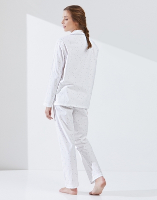 Brushed Hearts Pajama Set Sleepwear Sale The White Company US