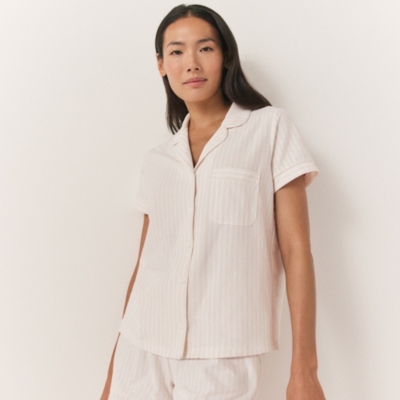 Brushed Jersey Cotton Stripe Short Pajama Set