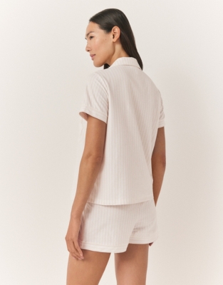 Brushed Jersey Cotton Stripe Short Pajama Set