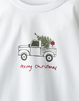 Brushed Organic-Cotton Blend Relaxed Fit Reindeer & Car Pyjamas (1–12yrs) 