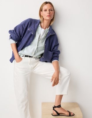 Brushed Organic Cotton Jersey Shirt - Blue
