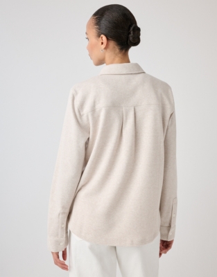 Brushed Organic Cotton Jersey Shirt - Walnut