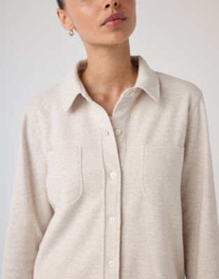 Brushed Organic Cotton Jersey Shirt - Walnut