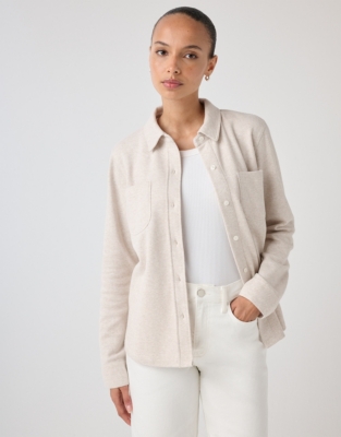 Brushed Organic Cotton Jersey Shirt - Walnut