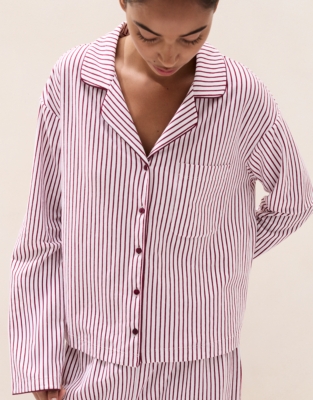 Brushed Organic-Cotton Jersey Stripe Classic Pyjama Set
