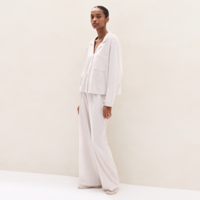 Brushed Organic Cotton Jersey Stripe Pyjama Set 
