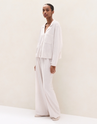 Brushed Organic Cotton Jersey Stripe Pyjama Set 