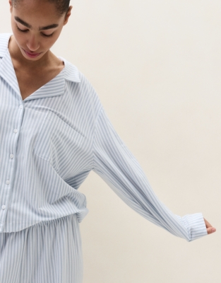 Brushed Organic Cotton Jersey Stripe Pyjama Set 