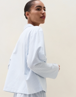Brushed Organic Cotton Jersey Stripe Pyjama Set 