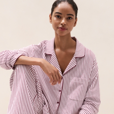 Brushed Organic-Cotton Jersey Stripe Pyjama Set