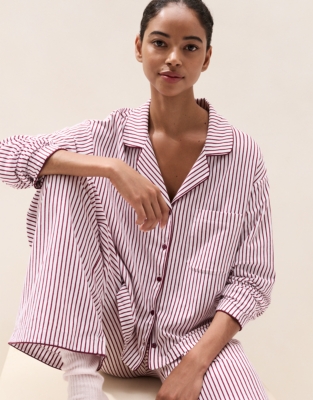 Brushed Organic-Cotton Jersey Stripe Pyjama Set