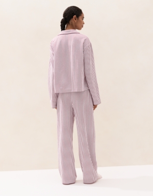 Brushed Organic-Cotton Jersey Stripe Pyjama Set