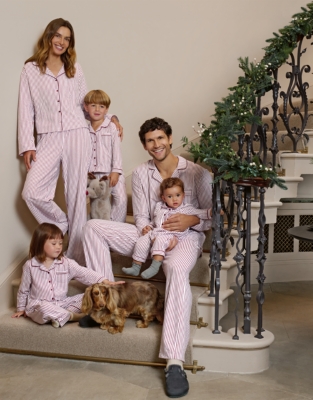 Brushed Organic-Cotton Jersey Stripe Pyjama Set