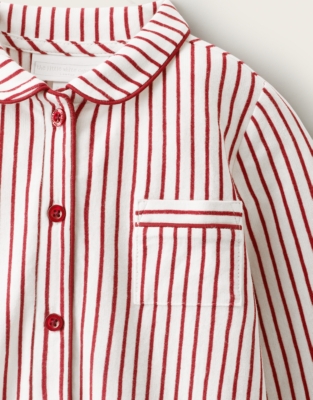 Brushed Organic-Cotton Oversized Fit Stripe Bubble Romper (0–2yrs)