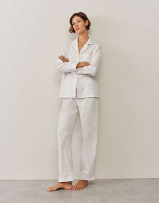 Brushed Organic Cotton Scattered Star Print Classic Pyjama Set