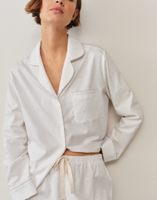 Brushed Organic Cotton Scattered Star Print Classic Pyjama Set