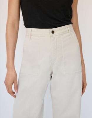 Brushed Organic Cotton Wide Leg Trouser