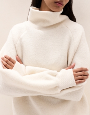 Brushed Twill Funnel Neck Sweatshirt