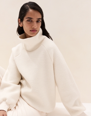 Brushed Twill Funnel Neck Sweatshirt