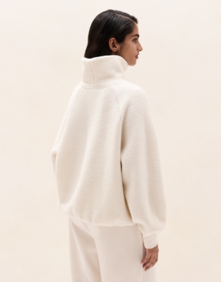 Brushed Twill Funnel Neck Sweatshirt