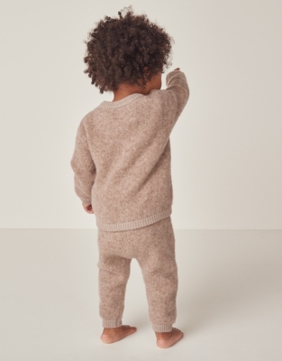 Brushed Wool Knitted Cardigan & Leggings Set (0–24mths)