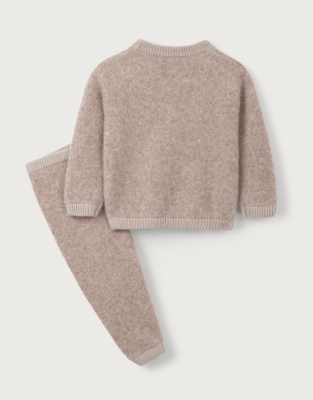 Brushed Wool Knitted Cardigan & Leggings Set (0–24mths)