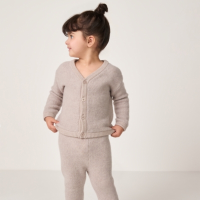 Brushed Wool Knitted Cardigan & Leggings Set (0–24mths)